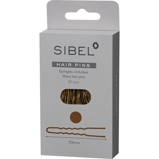 Épingle à cheveux ondulé, bout perlé, tige 1,25 mm •  longueur 70 mm • 50 pièces • vernis Marron