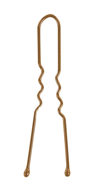 Épingle à cheveux ondulé, bout perlé, tige 1,25 mm •  longueur 35 mm • 500 pièces • vernis Marron