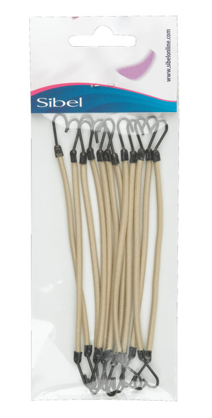 Élastiques à crochet inox • nylon doux pour les cheveux  • 20 mm Blond •  12 pièces