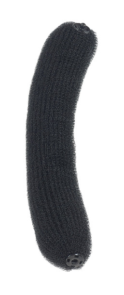Rouleau à chignon avec fermeture par bouton pression • nylon Noir • 18 cm
