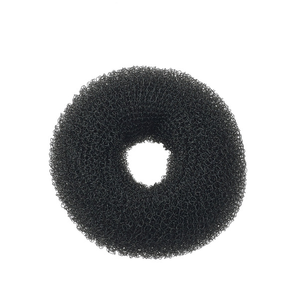 Couronne à chignon en nylon épais • Noir • 8 cm