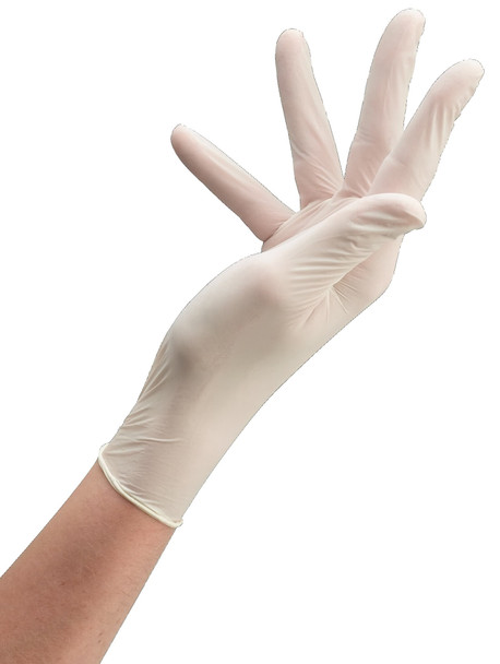 Gants poudré qualité supérieure • taille S • Latex transparent • 100 pièces