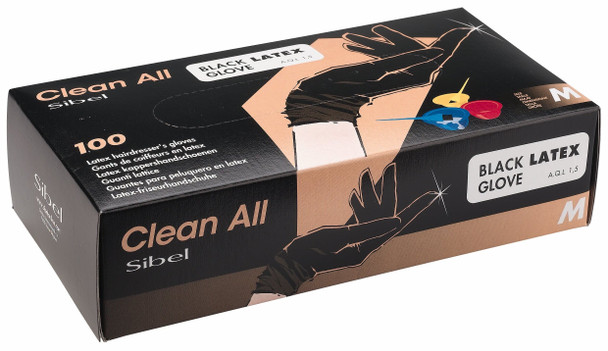 Gants sans poudre, de qualité supérieure • taille M • Latex Noir • 100 pièces