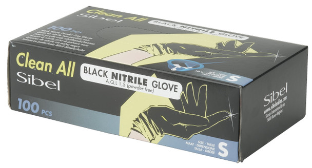 Gants sans poudre, de qualité supérieure • taille S • Nitrile Noir • 100 pièces