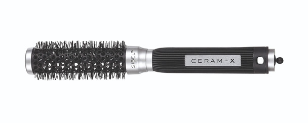 Brosse thermique ronde Ceram-X Sibel 25 mm avec cylindre en céramique, fibres nylon antistatiques et manche noir antidérapant