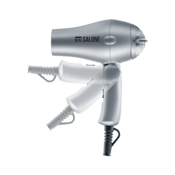 Sèche-cheveux de voyage pliable Sthauer Mini Salone Silver argenté avec concentrateur
