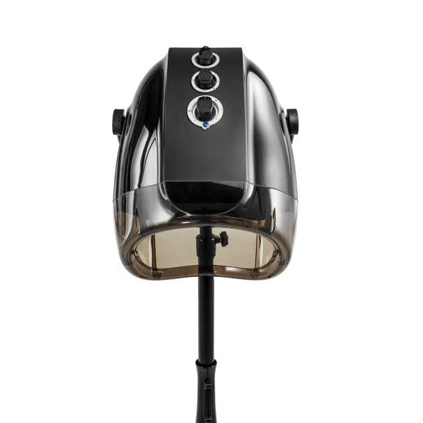 Casque de séchage professionnel Sthauer Eolo Ionic & Antistatic 1600 noir sur pied télescopique à roulettes
