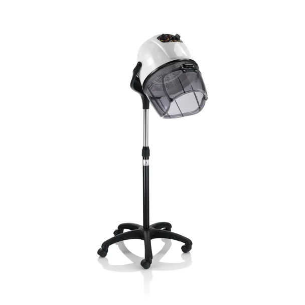 Casque de séchage professionnel Record 1200 Sthauer blanc sur pied métallique réglable, puissance 1200 W