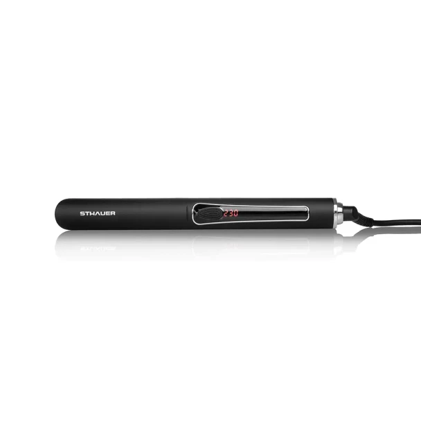 Lisseur boucleur professionnel D-Styler Pro Sthauer noir avec plaques en céramique tourmaline de 10 cm et écran LCD