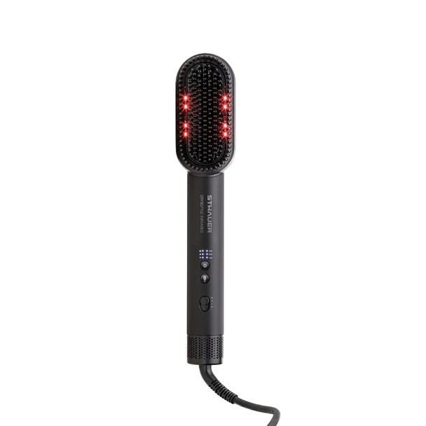 Brosse chauffante soufflante Sthauer Dry & Style Infrared noire 480 W avec picots en céramique, technologie ionique et infrarouge