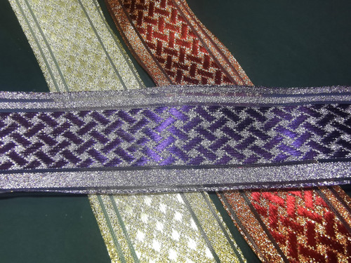 Cross Patterned Wired Ribbon  (40mm)