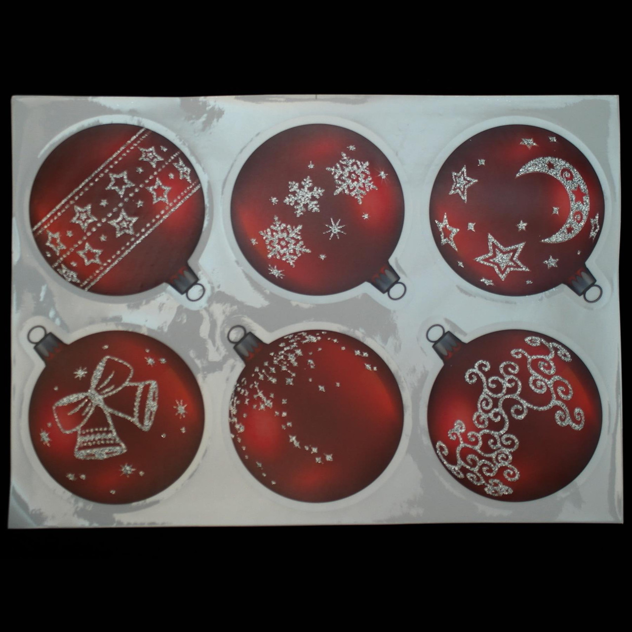 ArtiClings 12 x Bauble Window Clings with Glitter Patterns and Strings Colour = Blue ArtiClings 12 x Bauble Window Clings with Glitter Patterns and Strings Colour = Blue