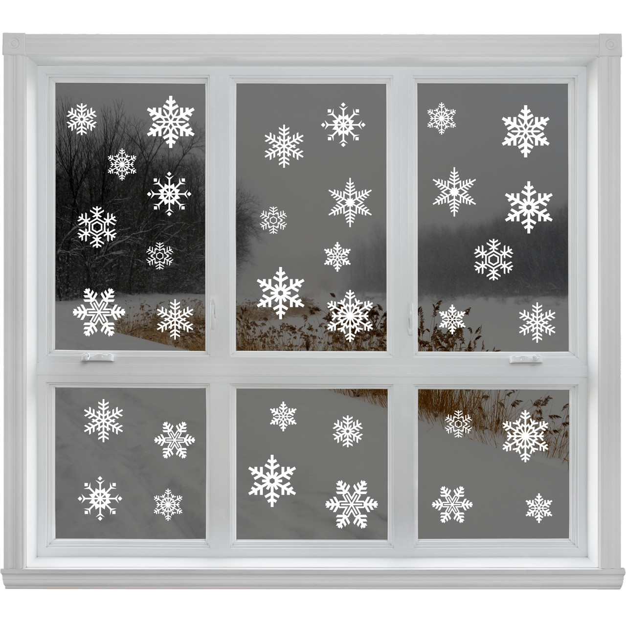 Snowflake window clings Pack2