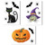 Witches Head, Pumpkin, Black Cat, Bats and Spiders Halloween Non-adhesive Window Clings by Articlings