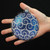 12 x Blue Bauble Window Clings with Glitter Patterns and Strings