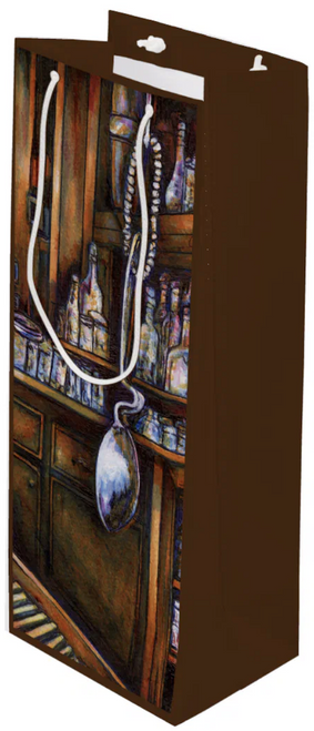 Original Painting by New York City, Fine Art Artist, Gaye Elise Beda,  Wine Gift Bag, www.gayeelisebeda.store  Check it out.