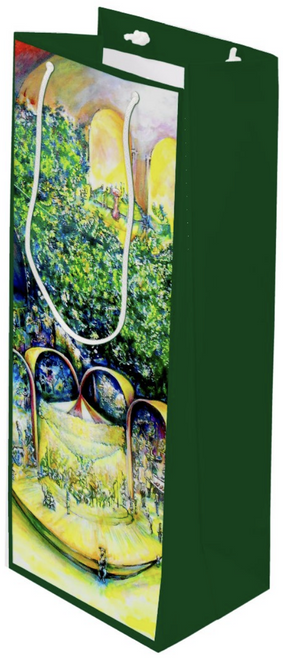 Original Painting by New York City, Fine Art Artist, Gaye Elise Beda,  Wine Gift Bag, www.gayeelisebeda.store  Check it out.