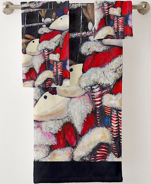Original Painting by New York City Artist, Gaye Elise Beda. Bath Towel Sets www.gayeelisebeda.store Check it out.
