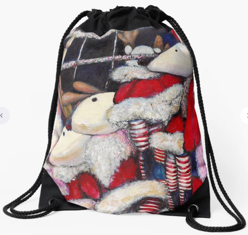 Original Painting by New York City Artist, Gaye Elise Beda. Drawstring Bags Check it out. www.gayeelisebeda.store
