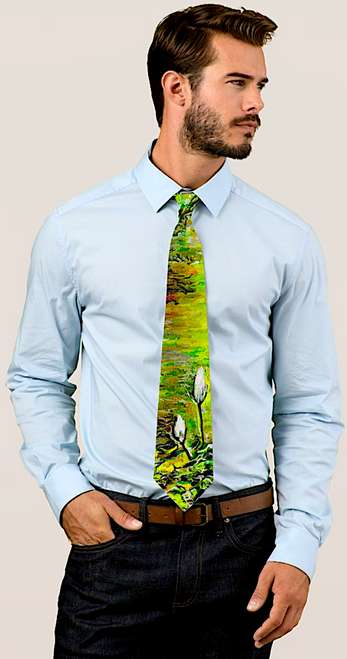 Original Painting by New York City Artist, Gaye Elise Beda. Neck Ties www.gayeelisebeda.store  Check it out.
