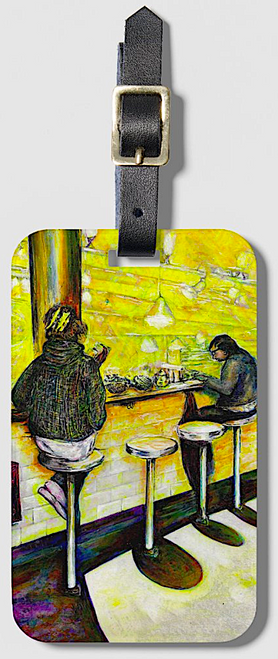 Original Painting by New York City Artist, Gaye Elise Beda. Luggage Tags www.gayeelisebeda.store Check it out.