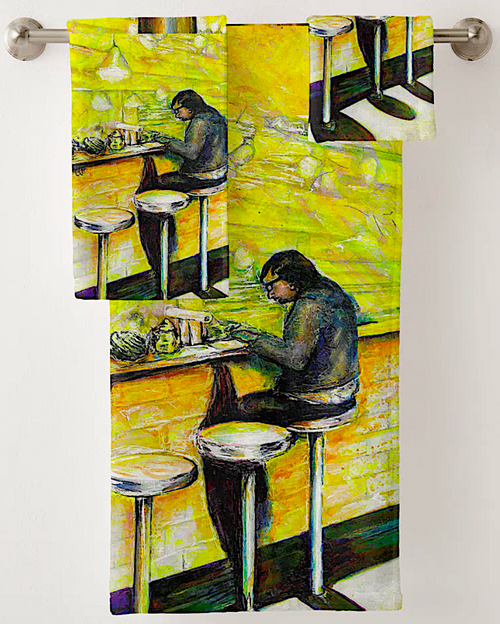 Original Painting by New York City Artist, Gaye Elise Beda. Bath Towel Sets www.gayeelisebeda.store Check it out.