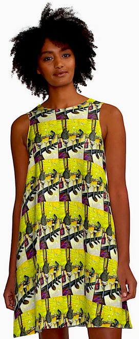 Original Painting by New York City Artist, Gaye Elise Beda. A-Line Dress Check it out.   www.gayeelisebeda.store
