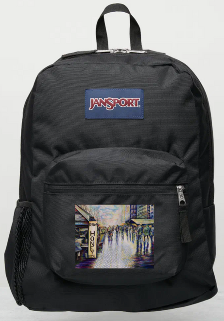 Original Painting by New York City, Fine Art Artist, Gaye Elise Beda, JanSport Backpacks, www.gayeelisebeda.store  Check it out.