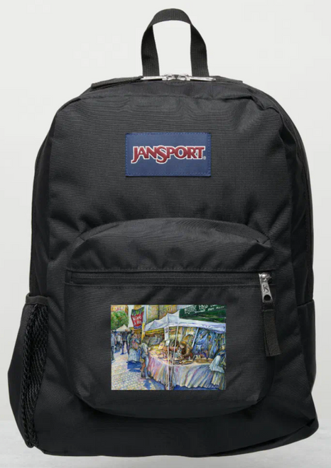 Original Painting by New York City, Fine Art Artist, Gaye Elise Beda, JanSport Backpacks, www.gayeelisebeda.store  Check it out.