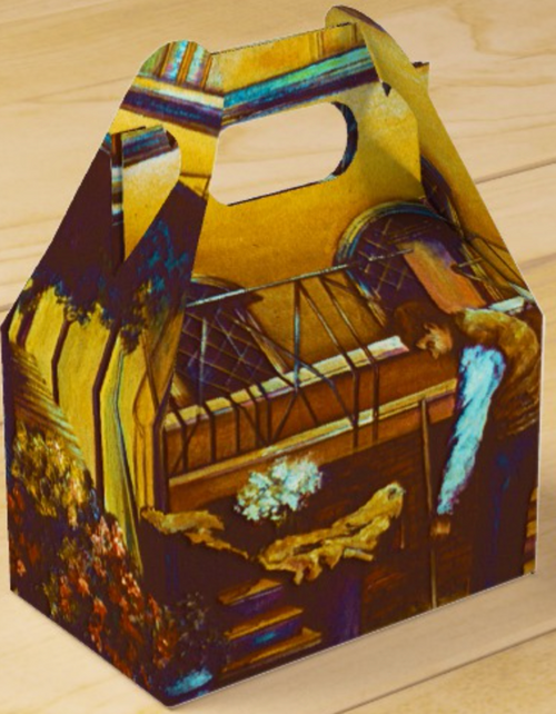 Original Painting by New York City Artist, Gaye Elise Beda.  www.gayeelisebeda.store     gable favor box