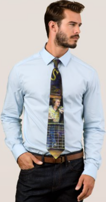 Original Painting by New York City Artist, Gaye Elise Beda. Neck Ties  www.gayeelisebeda.store     Check it out.