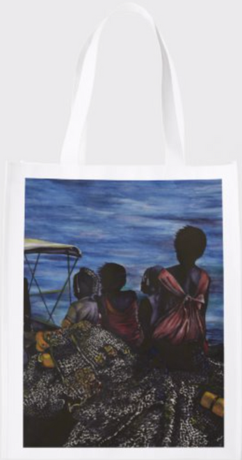 Original Painting by New York City Fine Art Artist, Gaye Elise Beda.  www.gayeelisebeda.store     Re-useable Grocery Bags 