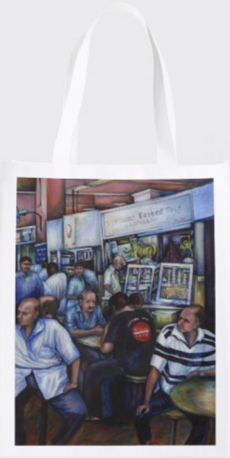 Original Painting by New York City Fine Art Artist, Gaye Elise Beda.  www.gayeelisebeda.store     Re-useable Grocery Bags 