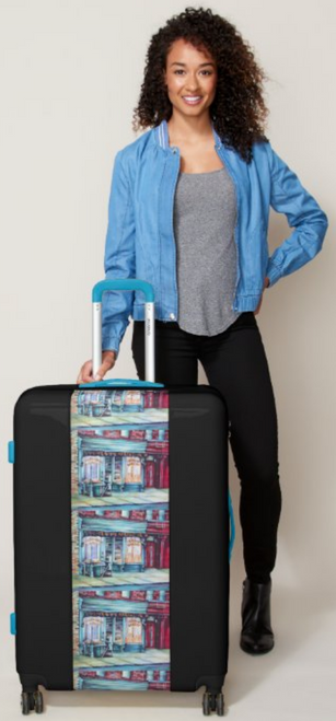 Original Painting by New York City Artist, Gaye Elise Beda.  Luggage  www.gayeelisebeda.store Check it out.