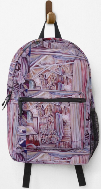 Original Painting by New York City Artist, Gaye Elise Beda, Back Packs, elegant, artistic