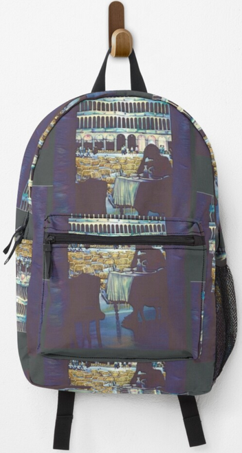 Original Painting by New York City Artist, Gaye Elise Beda, Back Packs, elegant, artistic