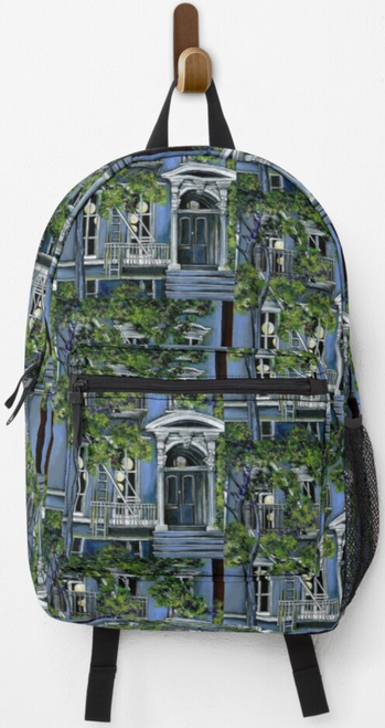 Original Painting by New York City Artist, Gaye Elise Beda. Check it out. www.gayeelisebeda.store   Backpacks