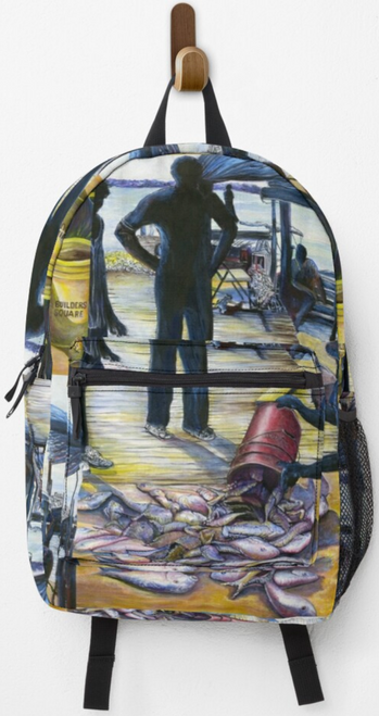 Original Painting by New York City Artist, Gaye Elise Beda, Back Packs, elegant, artistic  See gayeelisebeda.store