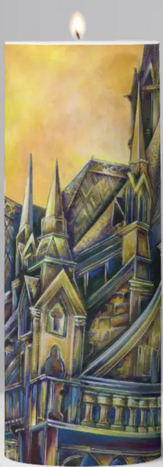 Original Painting by New York City Artist, Gaye Elise Beda. Pillar Candles www.gayeelisebeda.store Check it out.
