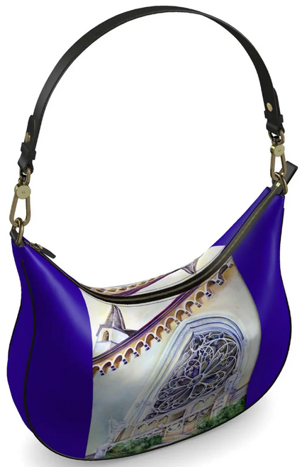 Original Painting by New York City Artist, Gaye Elise Beda. Curve Hobo Leather Bag, Check it out. gayeelisebeda.store