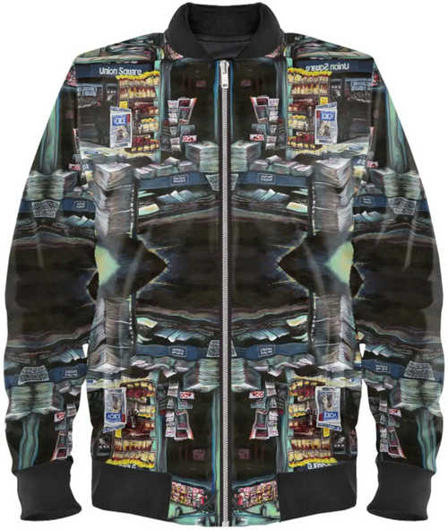 Original Painting by New York City Artist, Gaye Elise Beda. Men’s Bomber Jacket, Check it out. gayeelisebeda.store