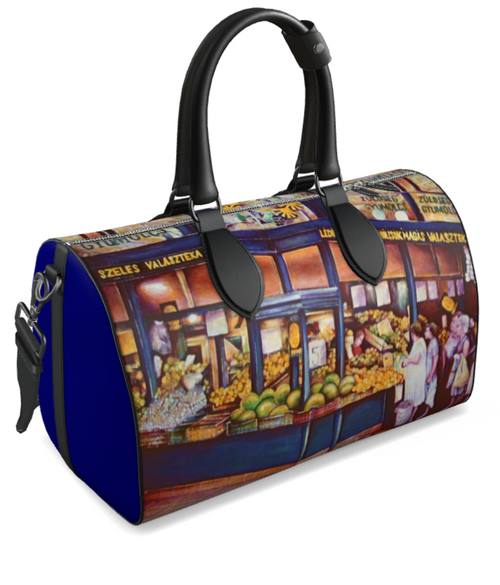 Original Painting by New York City Artist, Gaye Elise Beda. Leather Duffle Bag, Check it out. gayeelisebeda.store