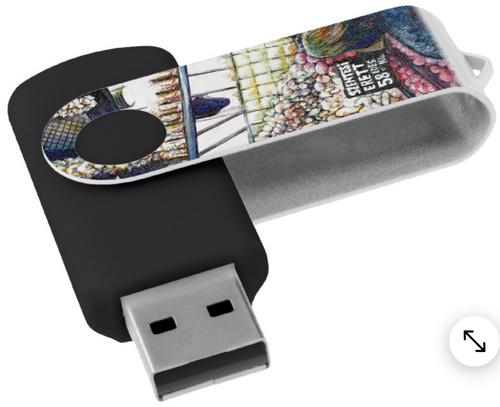 Original Painting by New York City Artist, Gaye Elise Beda. USB Swivel Flash Drive www.gayeelisebeda.store Check it out.