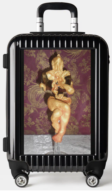 Original Photo of  Small Sculpture by New York City, Fine Art Artist, Gaye Elise Beda,. Carry On Luggage www.gayeelisebeda.store Check it out. 