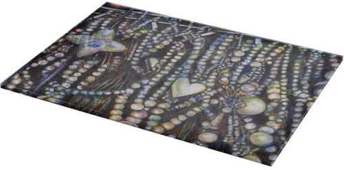 Original Painting by New York City Artist, Gaye Elise Beda. Glass Cutting Boards www.gayeelisebeda.store Check it out.