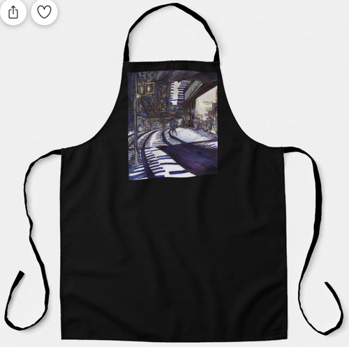 Original Painting by New York City Artist, Gaye Elise Beda. Aprons www.gayeelisebeda.store Check it out.