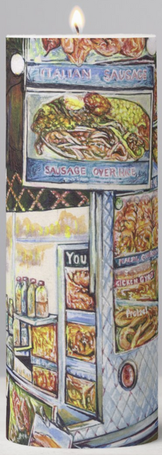 Original Painting by New York City Artist, Gaye Elise Beda. Pillar Candles www.gayeelisebeda.store Check it out.