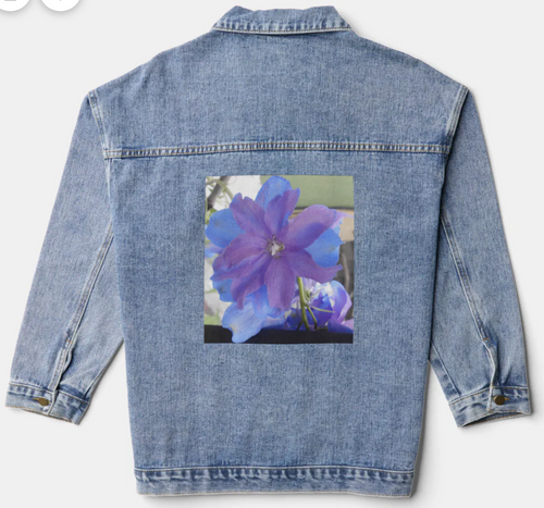 Original Photo by New York City, Fine Art Artist, Gaye Elise Beda,.Denim Jacket, www.gayeelisebeda.store  Check it out. 