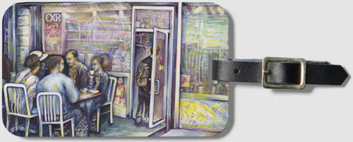 Original Painting by New York City Artist, Gaye Elise Beda. Luggage Tags www.gayeelisebeda.store Check it out.