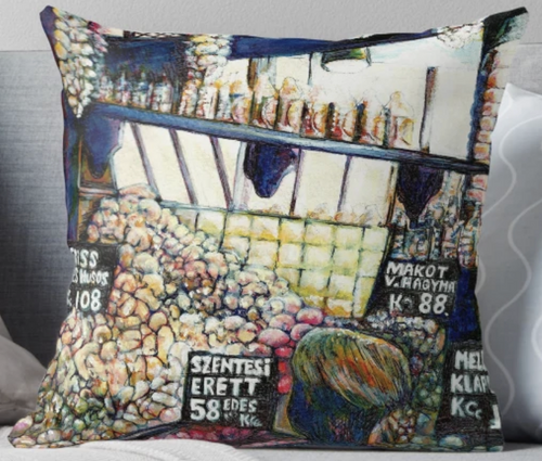 Original Painting by New York City Artist, Gaye Elise Beda. Pillows Check it out.       www.gayeelisebeda.store